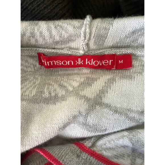 KRIMSON KLOVER Bicycle Print Button Front Sweater Red Trim Medium - Picture 6 of 8